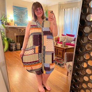 Anthropologie 24W Everyway Shirtdress multicolor tunic dress